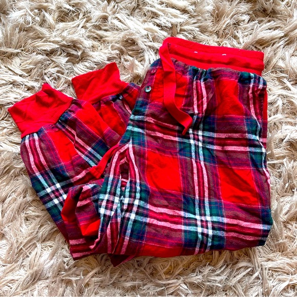 Red Plaid Jogger Style Pajama Bottoms - Picture 1 of 6